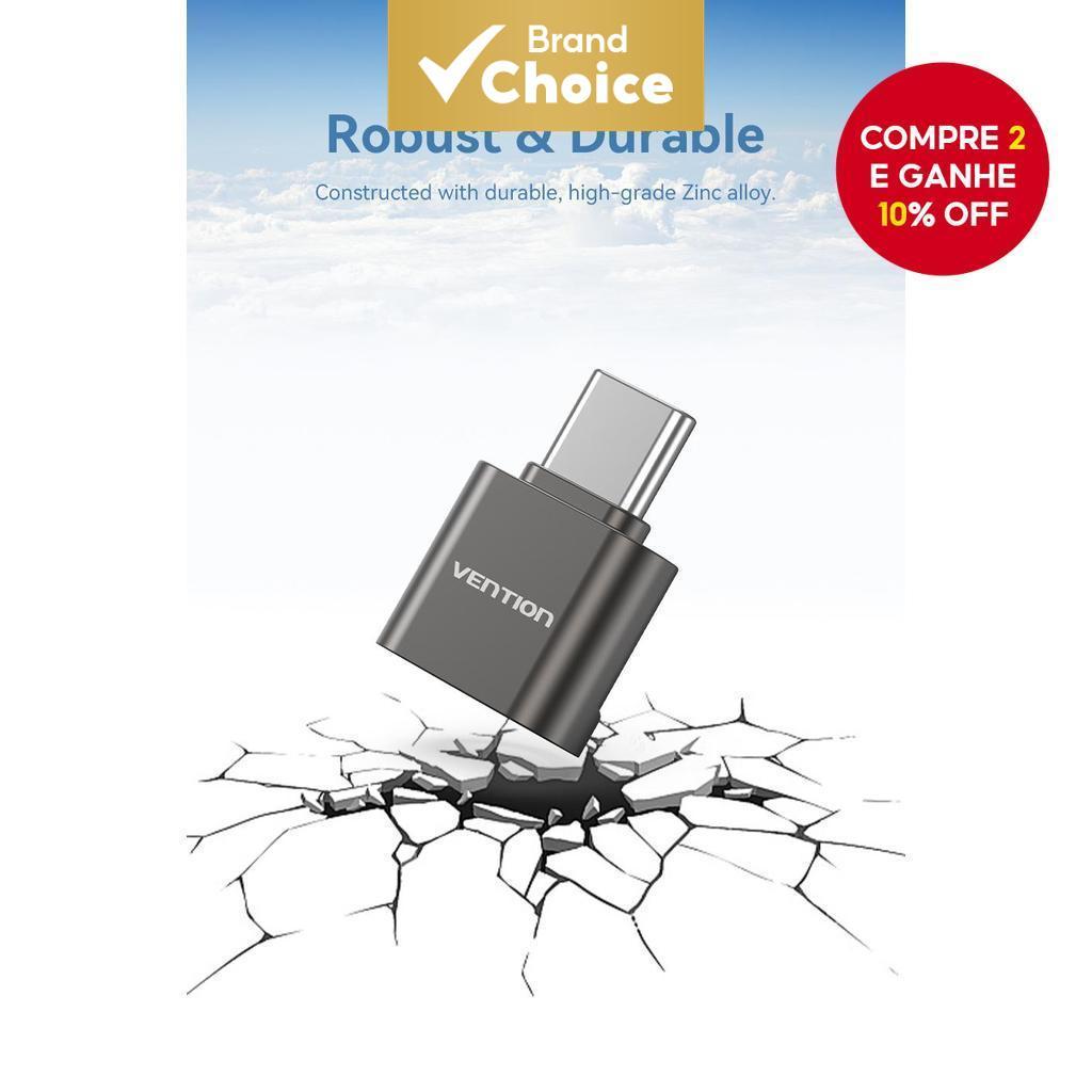 Vention Leitor de Cartão USB 2.0 Tipo C 512G Liga de Zinco TF Leitura de Cartão Único Com Chaveiro Fácil Leitura Para