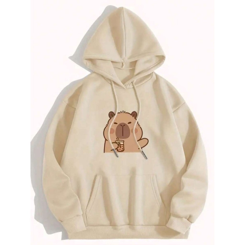 Moletom Infantil cangurú estampado capivara fofa moletom confortavél de algodão moda nova