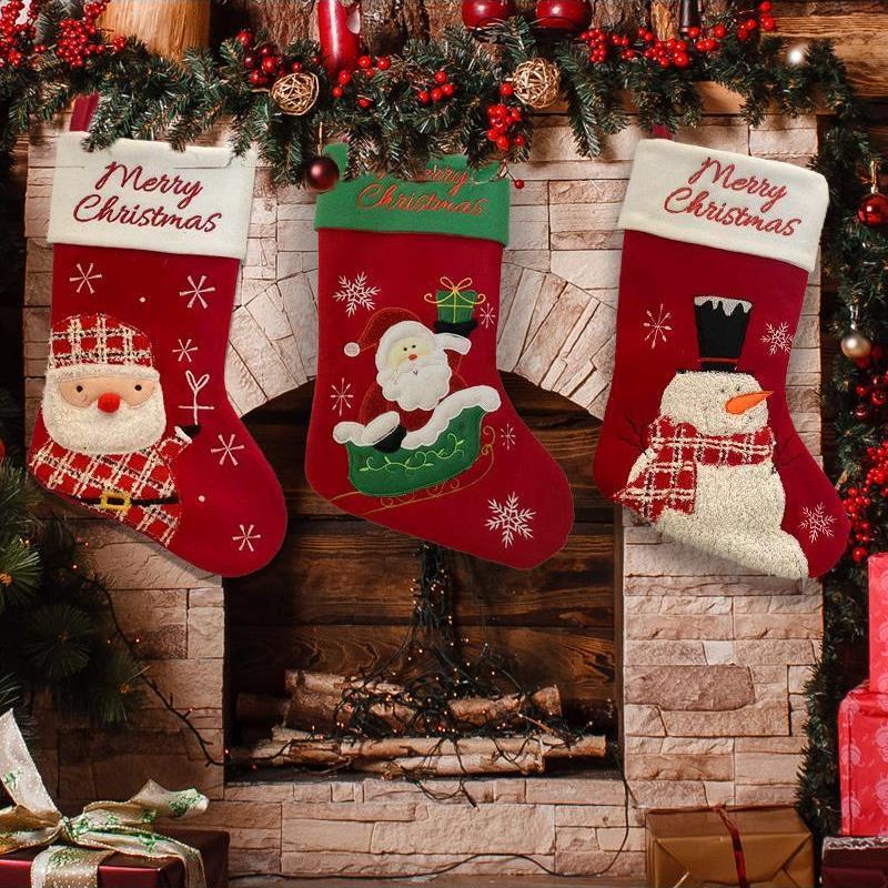 Decorações de Natal Meias de Natal Sacos de Presente de Papai Noel Pingentes de Árvore de Natal Fabricantes de Desgaste