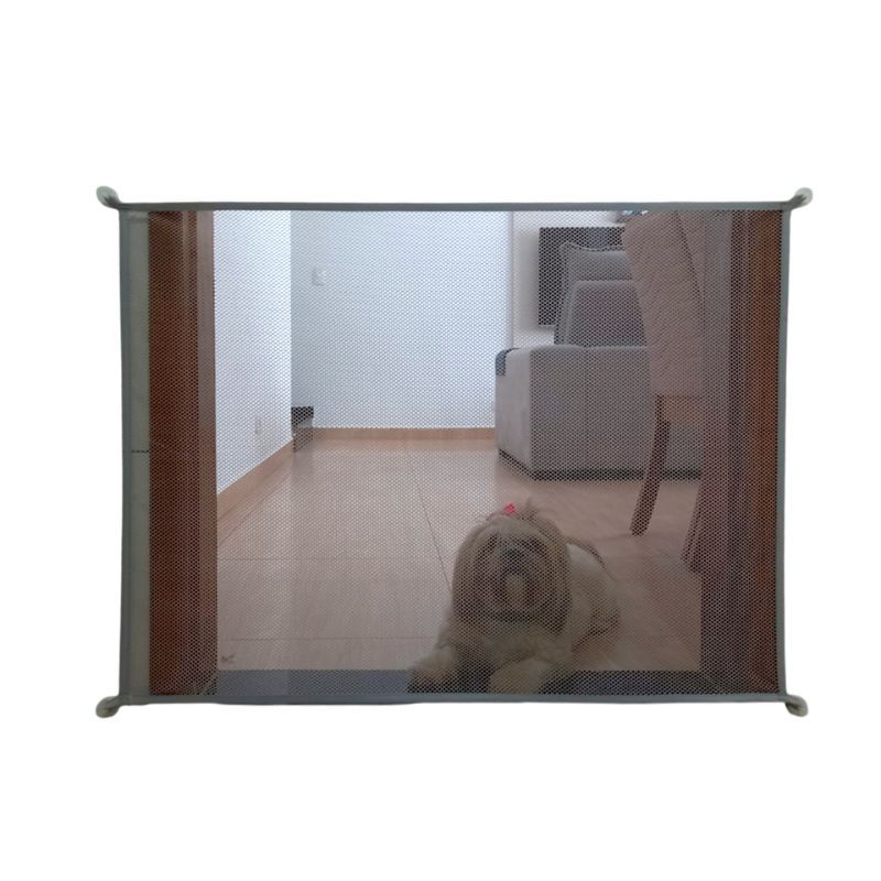 Cerca Tela Cinza Divisória de Portas Cercado para Pets Cães e Gatos