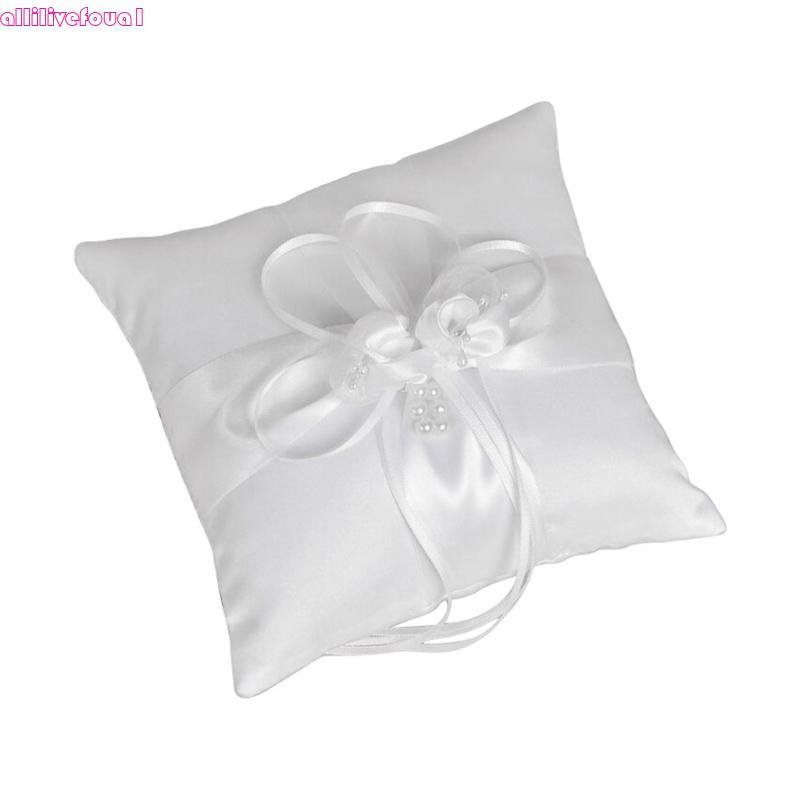 allilivefoua1 Pérolas Flor Anéis Travesseiro Display Holder Para Decorações Elegantes De Cerimônia De Casamento