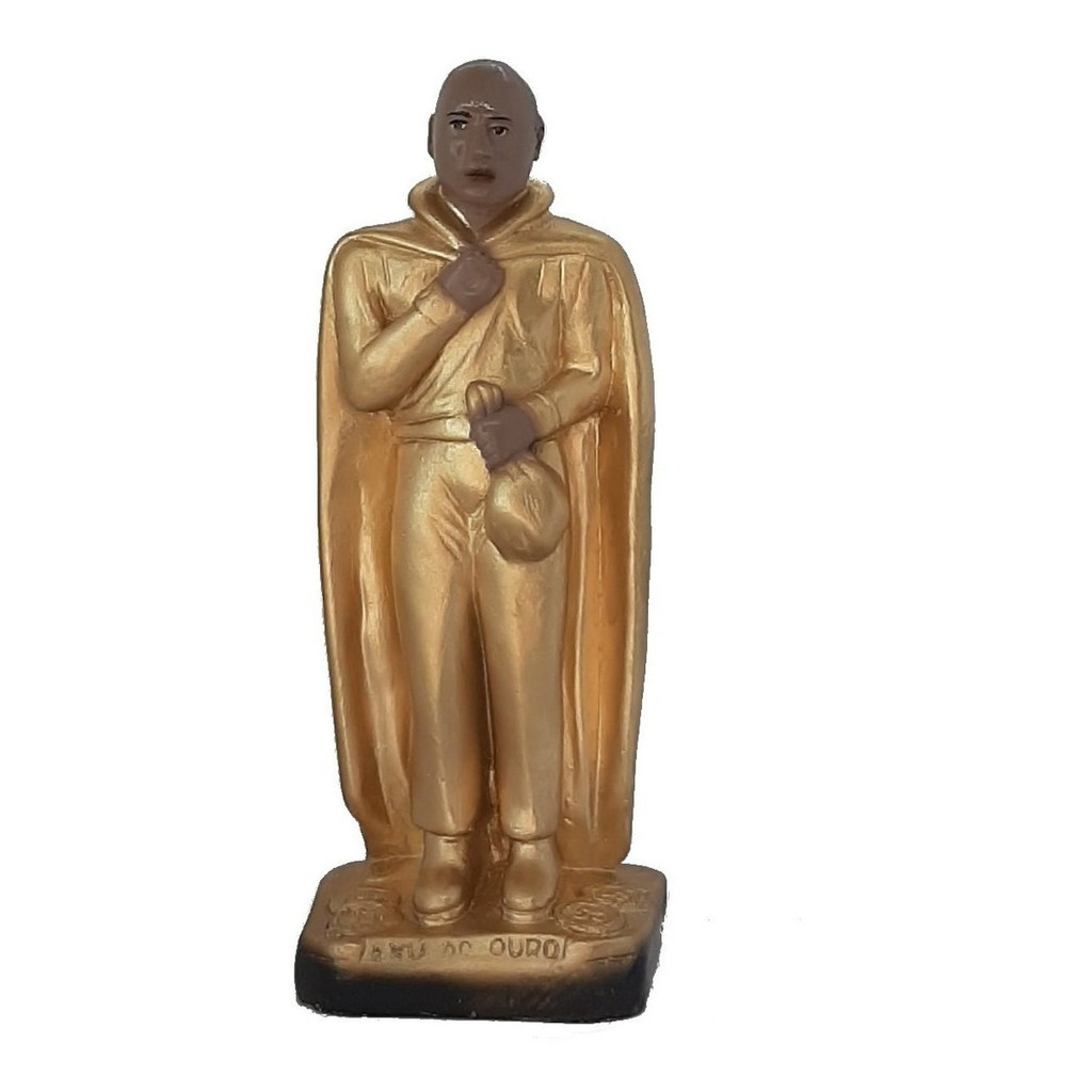 Estatueta Exu Do Ouro Capa Dourada Umbanda Candomblé Imagem