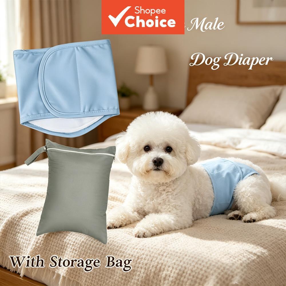 Fralda Reutilizável Lavável Para Cães Masculinos , Cinto Fisiológico Macio E Respirável , Design De Velcro Ajustável , A