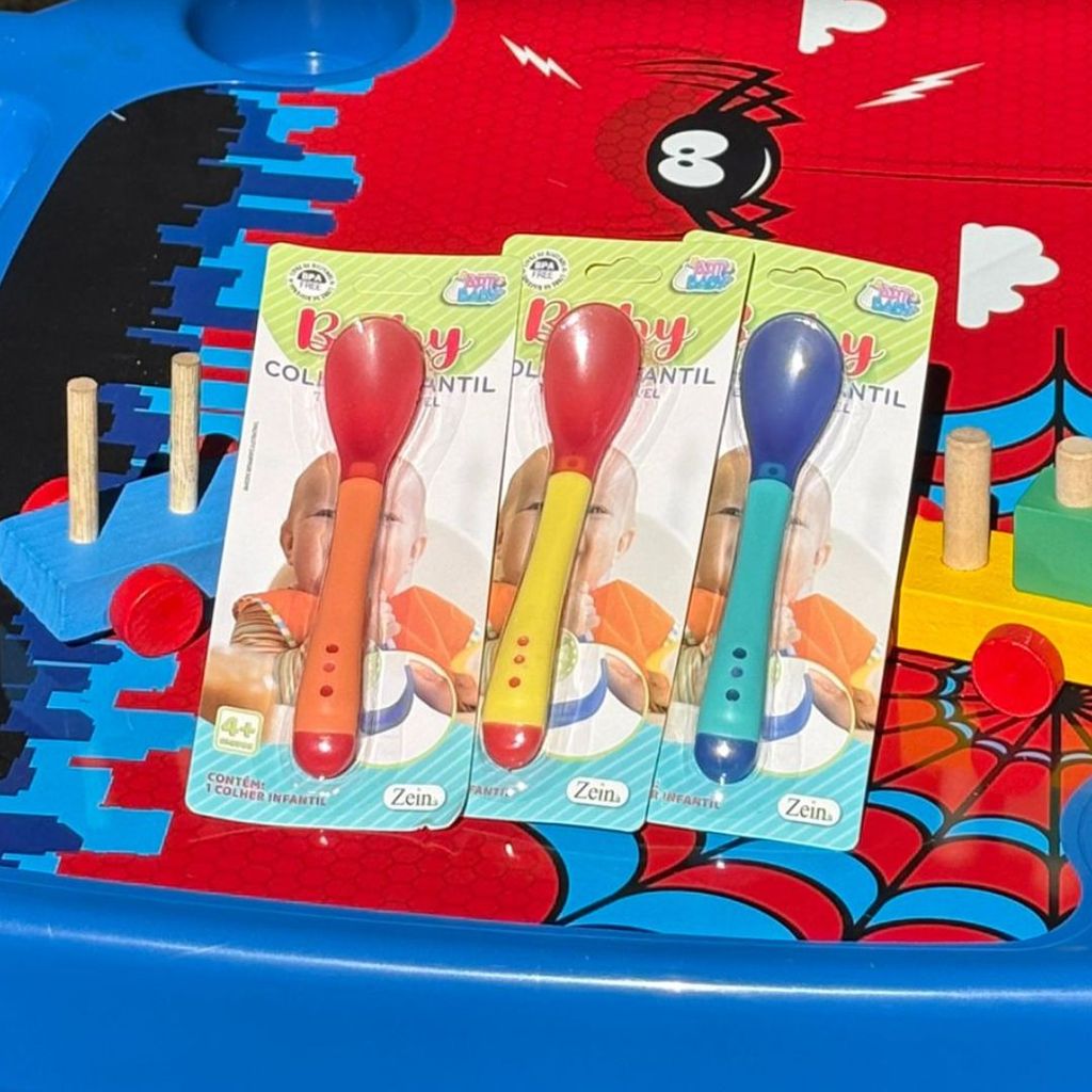 Kit 3 Talher Infantil ColherTérmica Bebê Termossensível Silicone - Introdução Alimentar