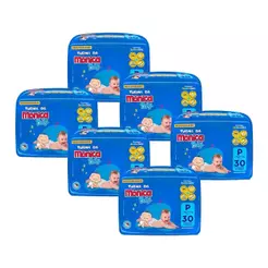 Kit 6 Fraldas Turma da Mônica Baby Jumbo P com 30un cada