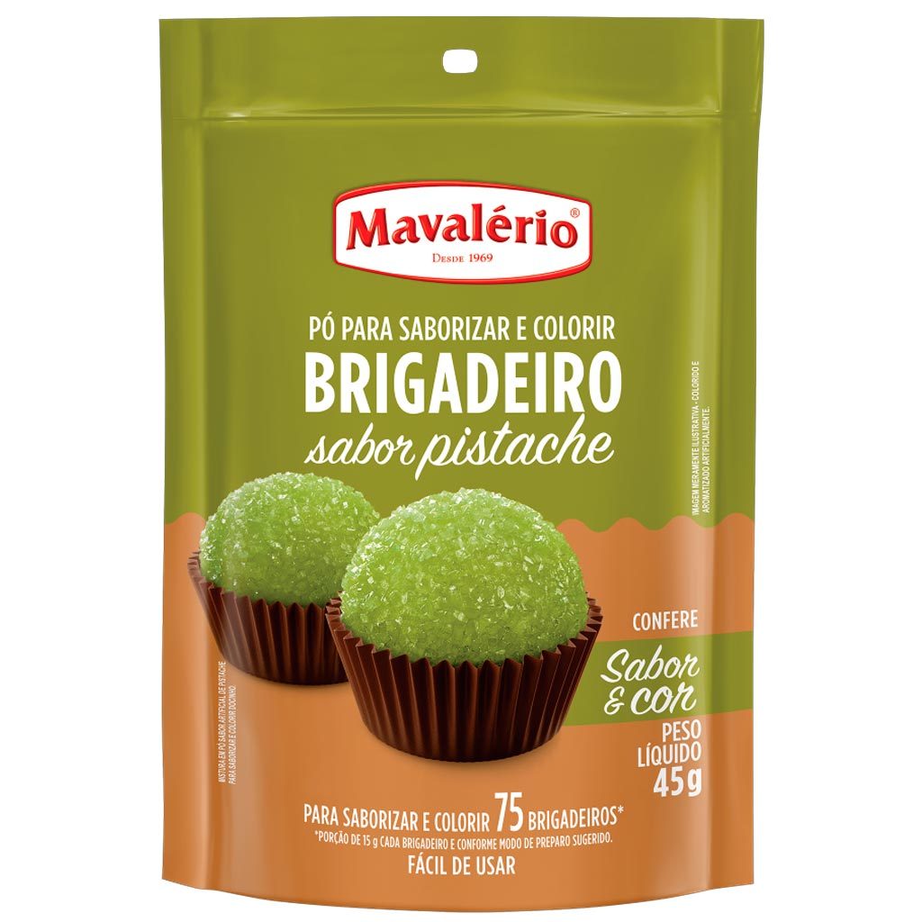 Pó para Saborizar e Colorir Brigadeiro Pistache 45g - Mavalério