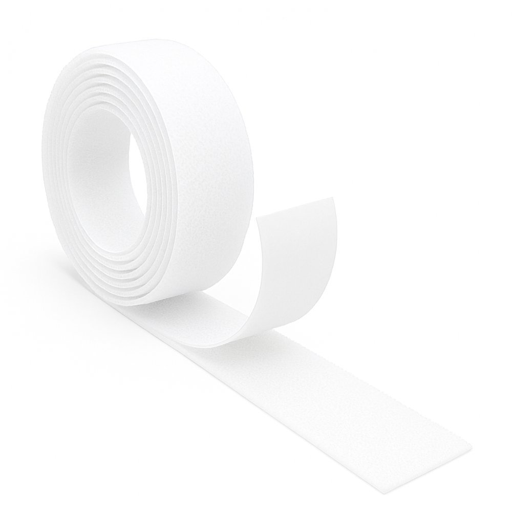 Velcro Adesivo Branco Fita de Velcro Autocolante 25 MM Peça de 10 Metros