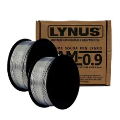 Kit 2 Arames Solda Lynus Sem Gás Mig 0,8 Mm 1kg | AWS E71T-GS