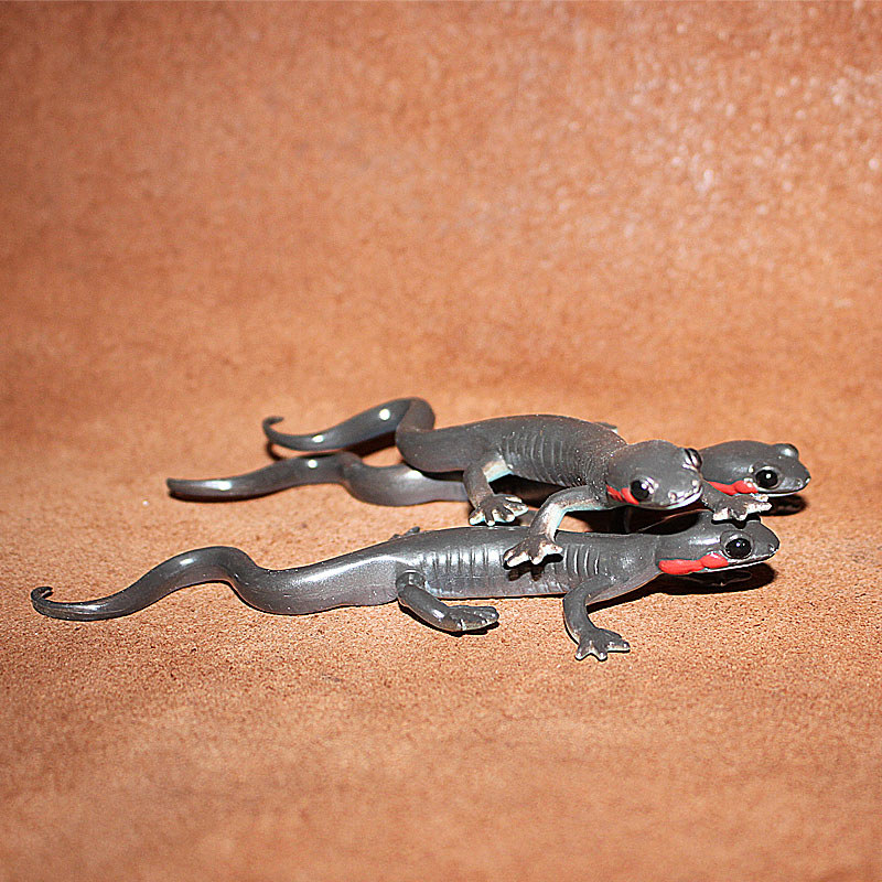 Safari Simulação Réptil Modelo Brinquedo Cena Anfíbia Decoração Bochecha Vermelha Salamandra