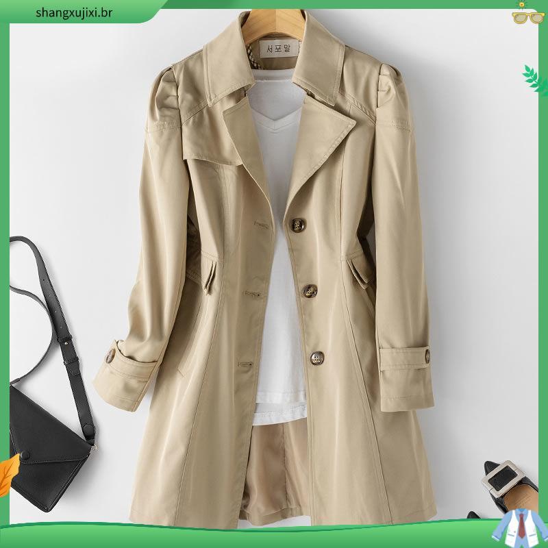 2025 Feminino Outono Inverno vintage Estilo Britânico Sobretudo