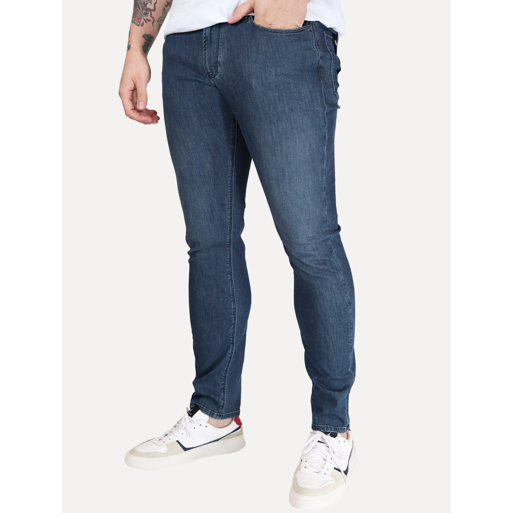 Calça Jeans Empório Armani Original Masculina J06 Slim Fit 5 Pockets Azul Índigo