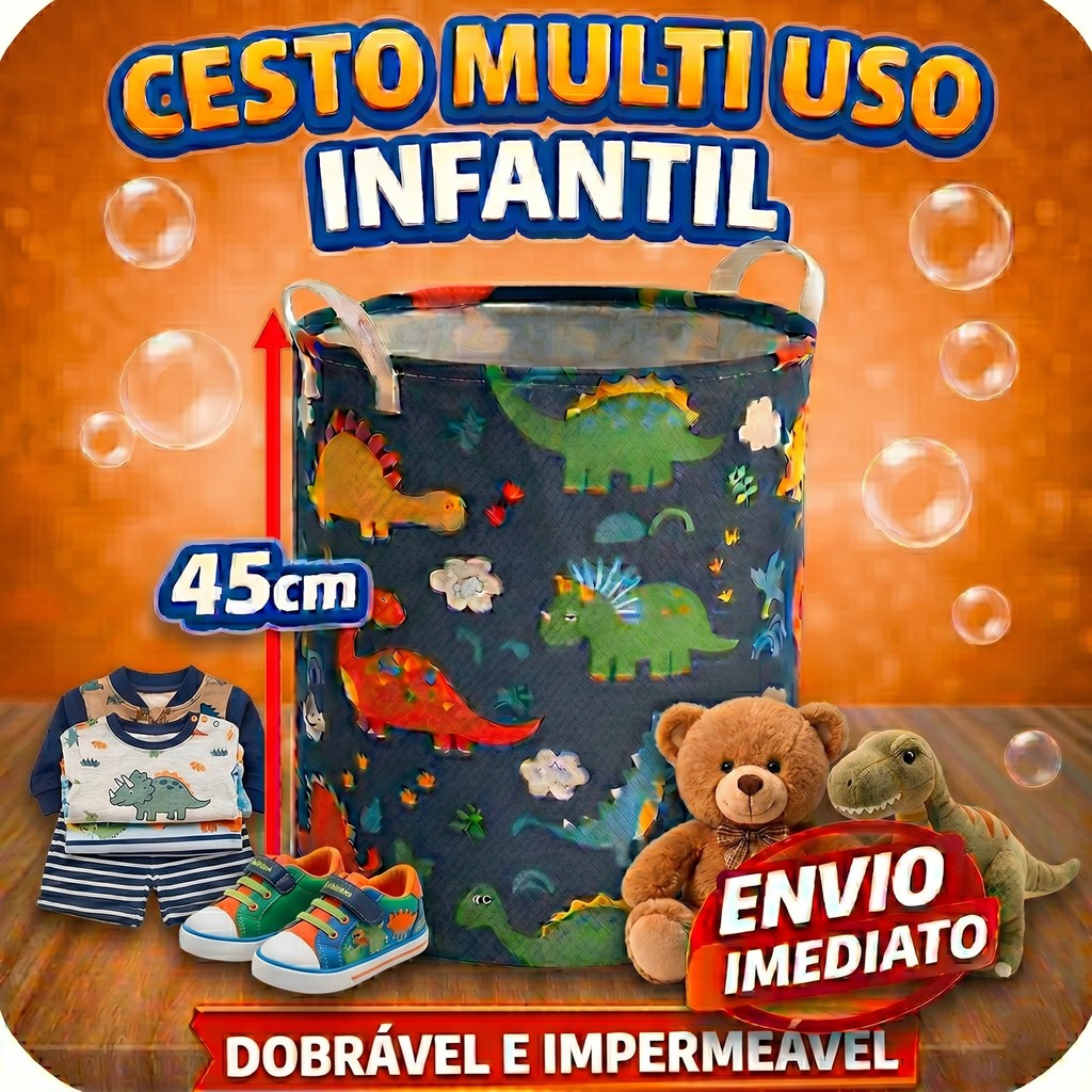 Cesto Roupas Cesto Brinquedos Cesto Organizador 60L