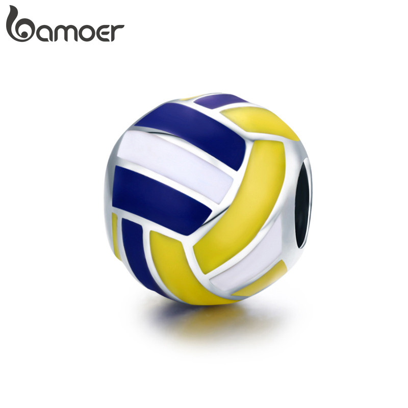 Bamoer Encantos Contas Acessórios De Vôlei Pulseira DIY Para Presente Feminino