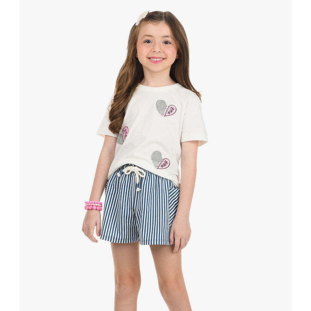 Shorts Moletom Menina Rovi Kids Azul