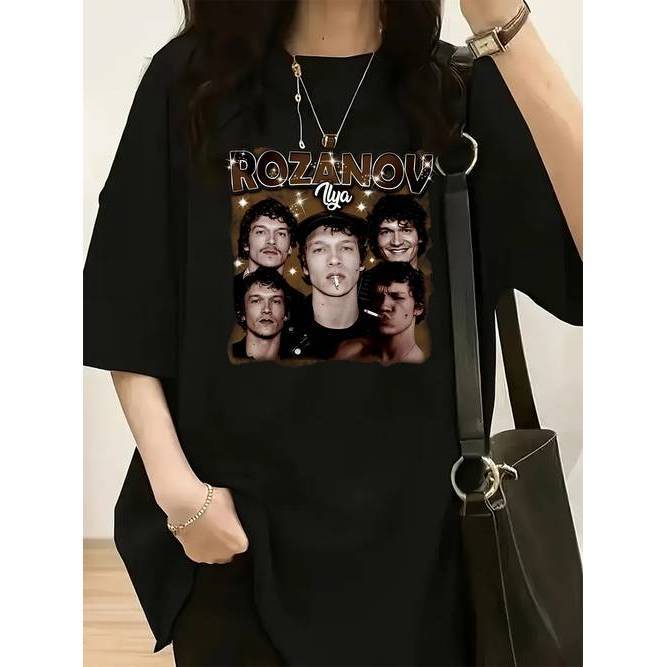 Camiseta Masculina Rozanov Colagem Personagem Dazzling  Confortável Estilosa Divertida Moda Casual