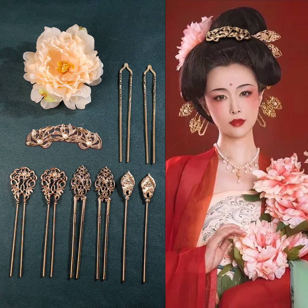 Hanfu cocar conjunto completo menina borla hairpin um conjunto música feita acessórios elegantes acessórios para o cabel