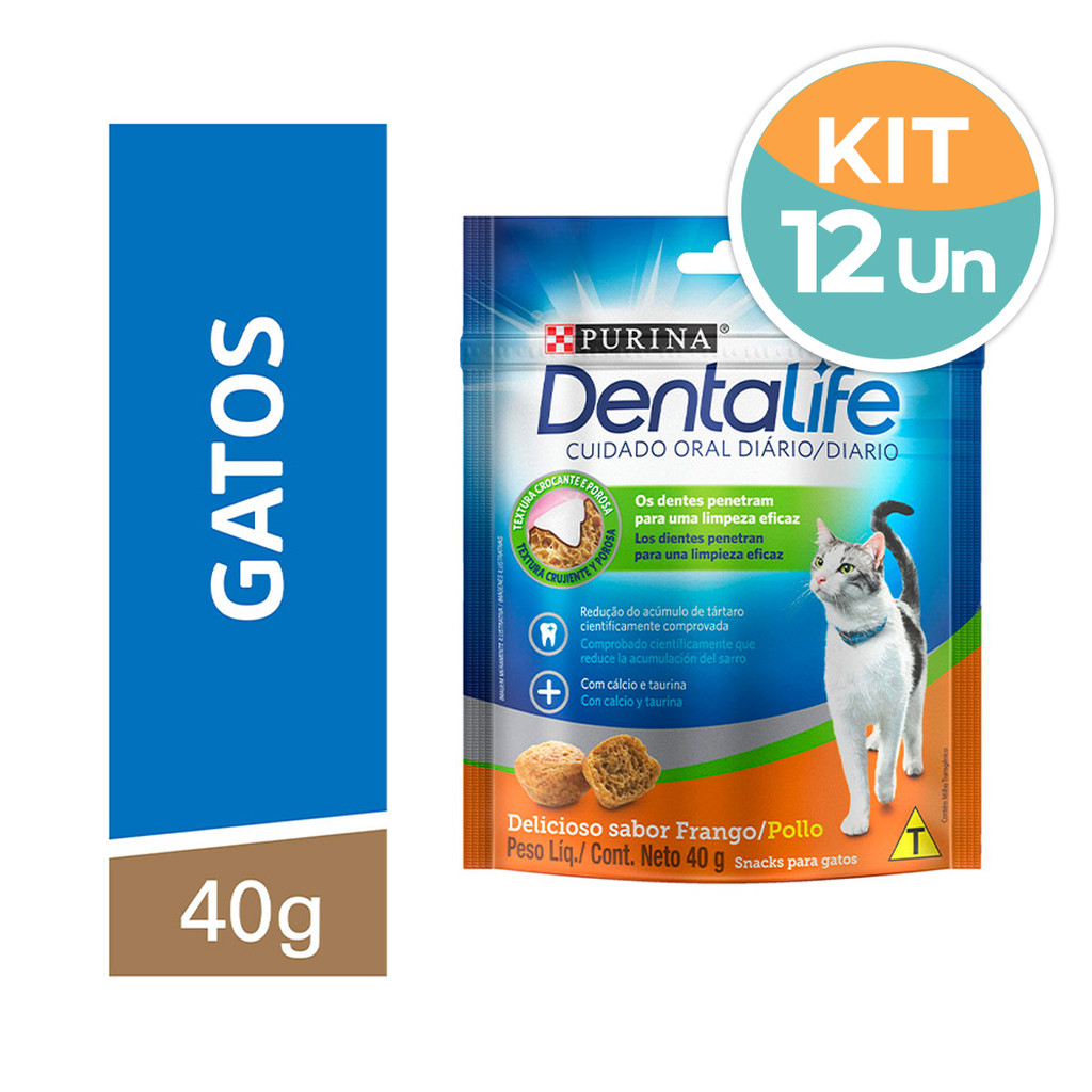 Dentalife Gatos Sabor Frango Purina Caixa com 12un 40g