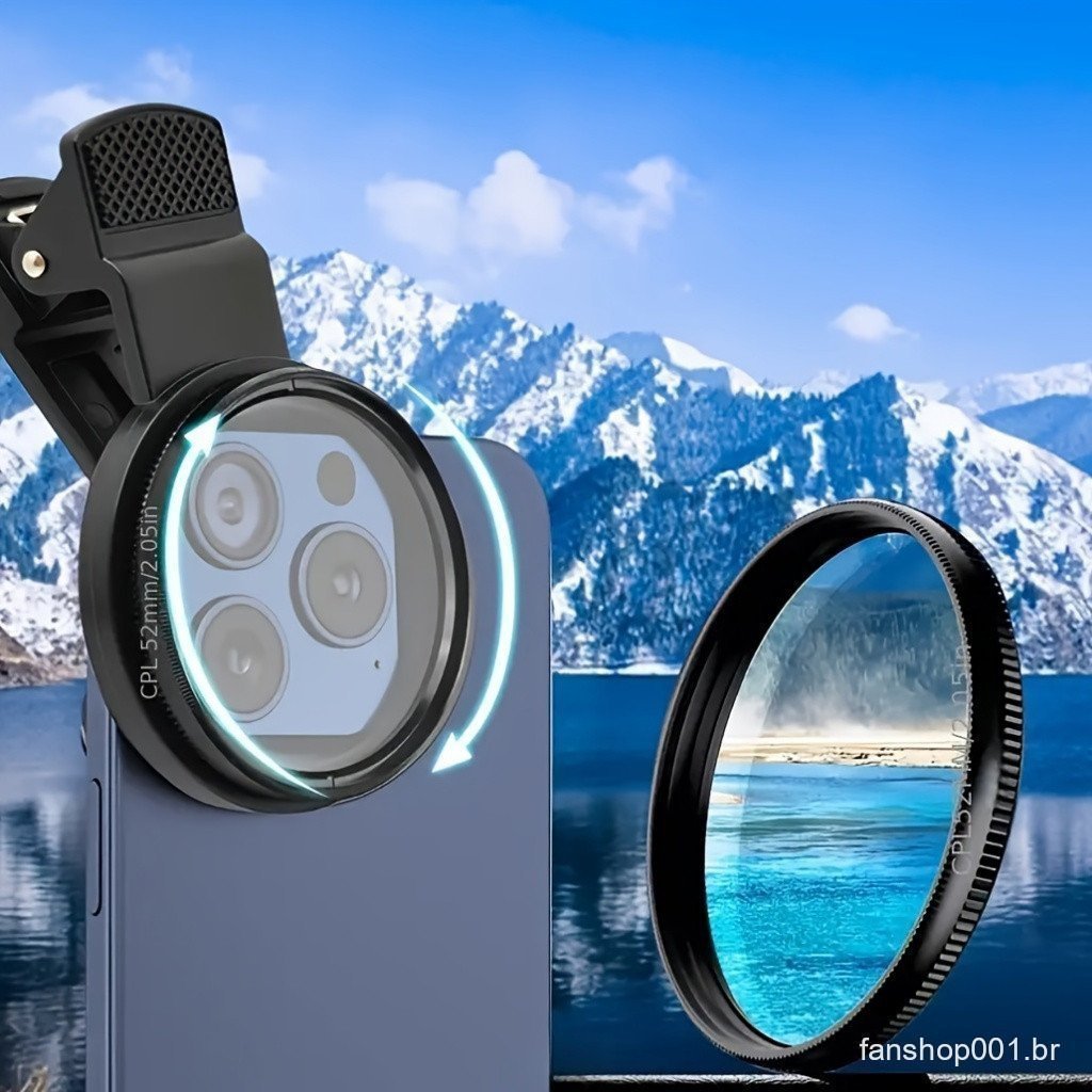 Lente De Câmera Polarizadora Portátil Universal De 52 Mm Circular CPL Sem Filtro De Reflexões Profissional Para iPhone E