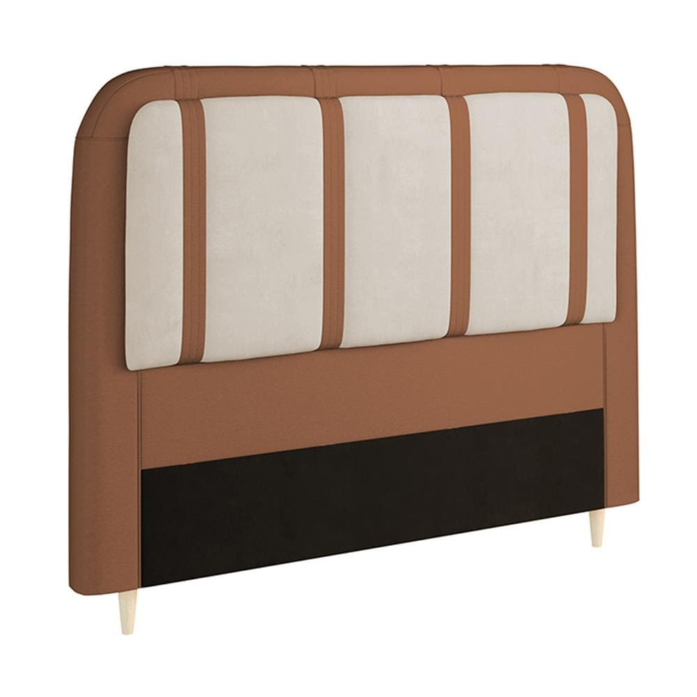 Cabeceira para Cama Box Casal Leon com Revestimento Dobu