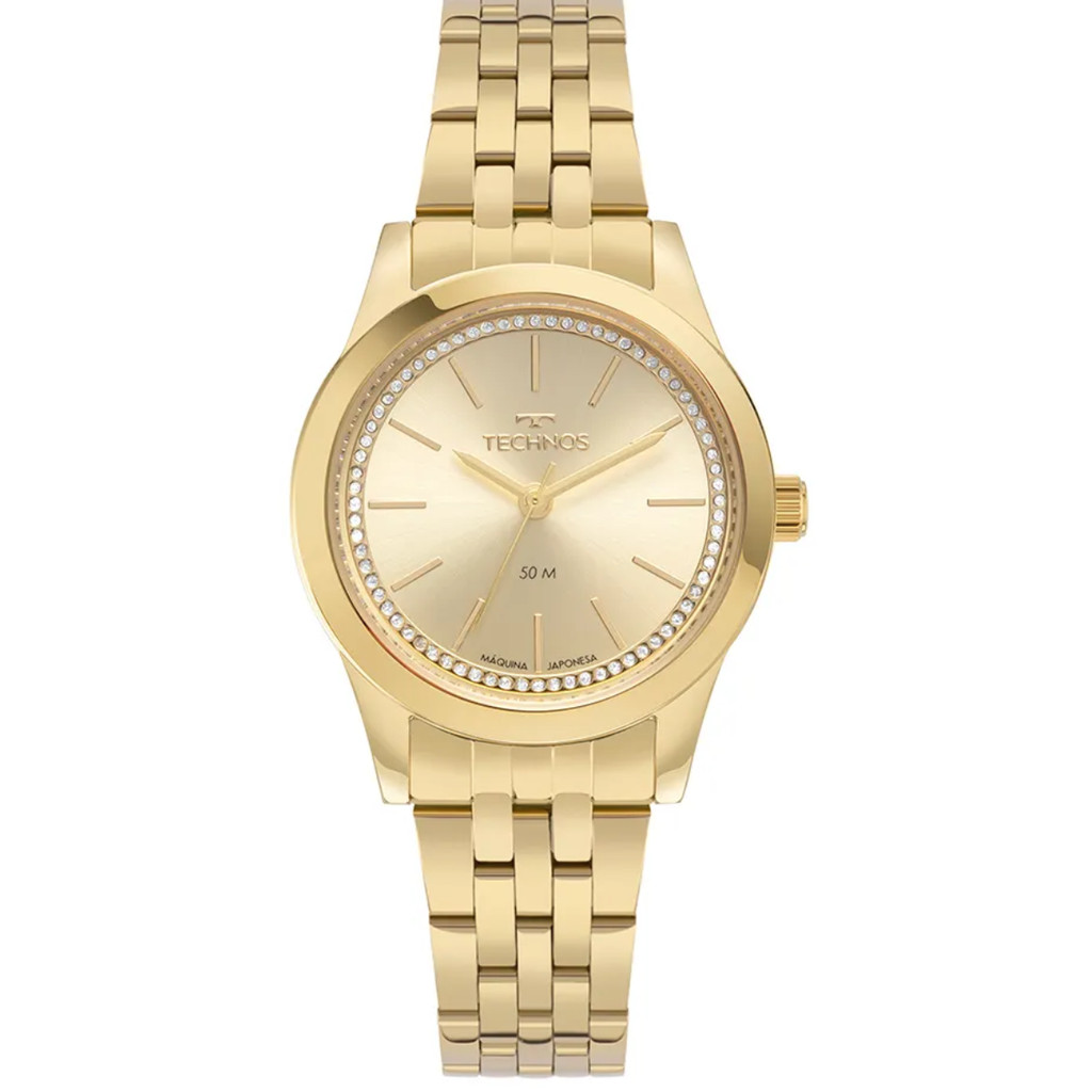 RELÓGIO TECHNOS FEMININO BOUTIQUE DOURADO. 2035MZS/1X