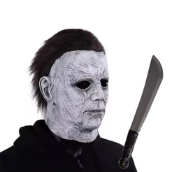 Mascara Michael Myers com Facão Haloween Fantasia
