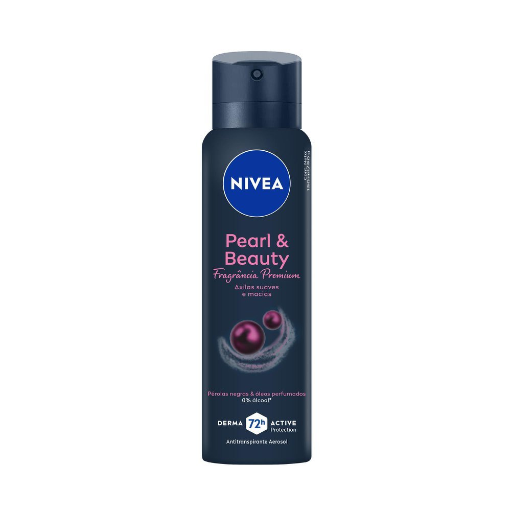 Desodorante Antitranspirante Aerossol Pearl & Beauty 72h Fragrância Premium Nivea 150ml