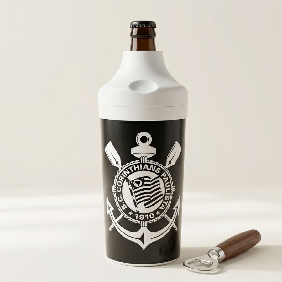 Porta Garrafa - Corinthians - 25cm - 1 unidade - Plasútil - Rizzo