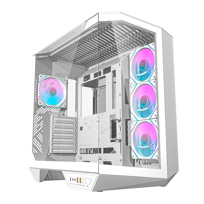 Gabinete Gamer Aigo Darkflash Arcee DY470 V2, ARGB, Full-Tower, Lateral de Vidro, Com 4 Fans, Branco
