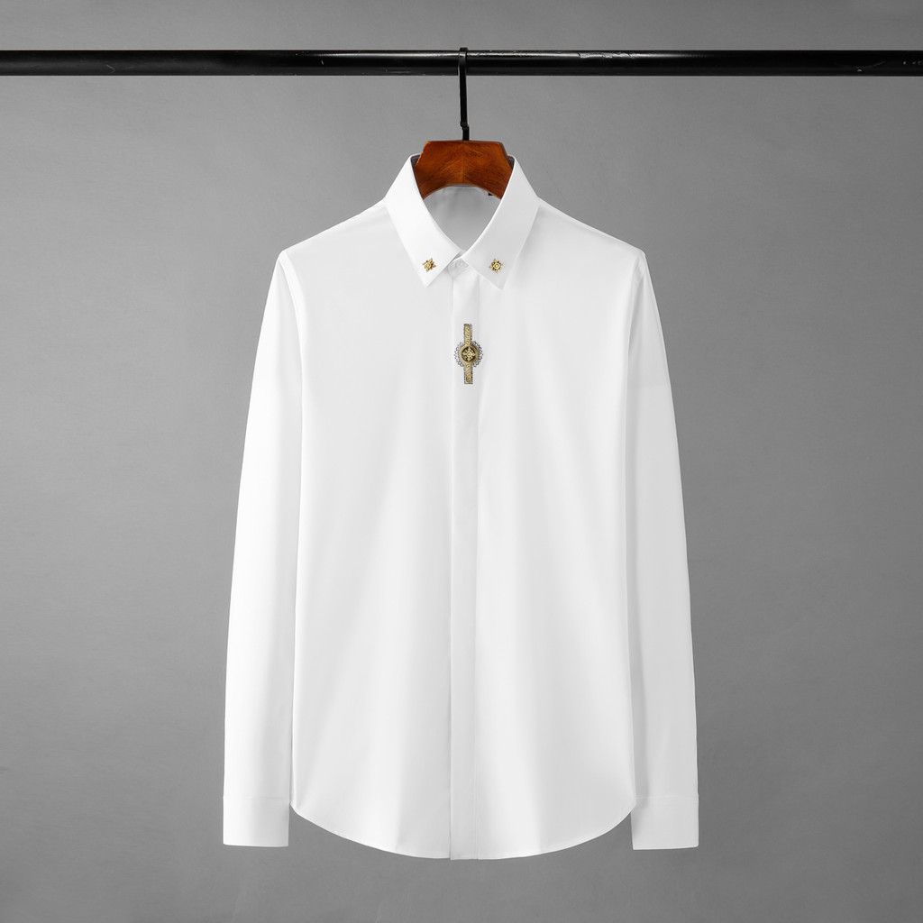 Primavera Estilo Botão de Metal Carcela Prego Diamante Camisa Casual Masculina Bonito na Moda Moda Moda Masculina M