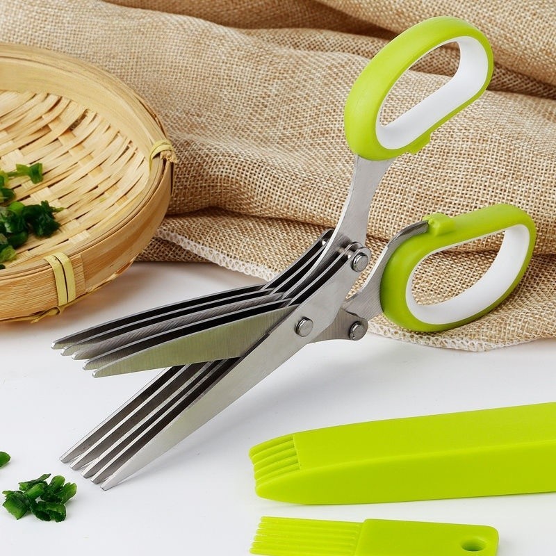 Tesoura De Cozinha 5 Lâminas Para Temperos E Ervas Com Cabo Ergonômico Oferta Do Dia