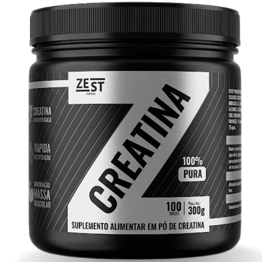 Creatina Monohidratada Zest Nutrition 100% Pura 300g - 100 Doses - Pó Ultrafino