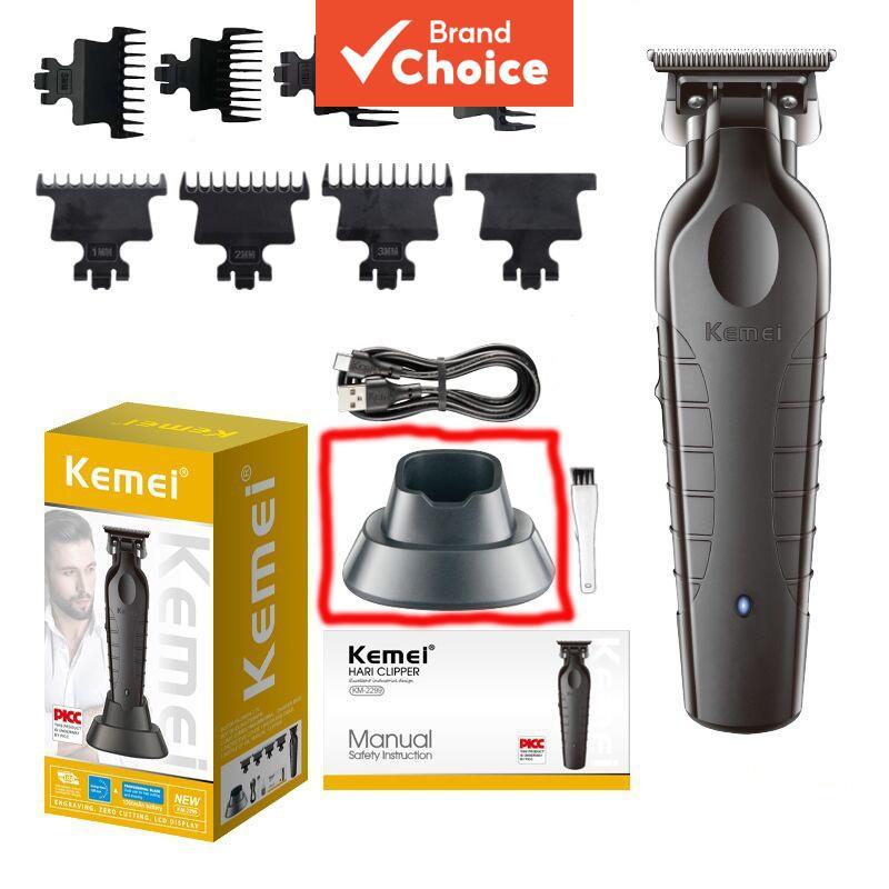 Kemei 2299 Aparador de Cabelo para Barbeiro sem Fio, Máquina de Cortar Cabelo Recarregável com Base de Carregamento