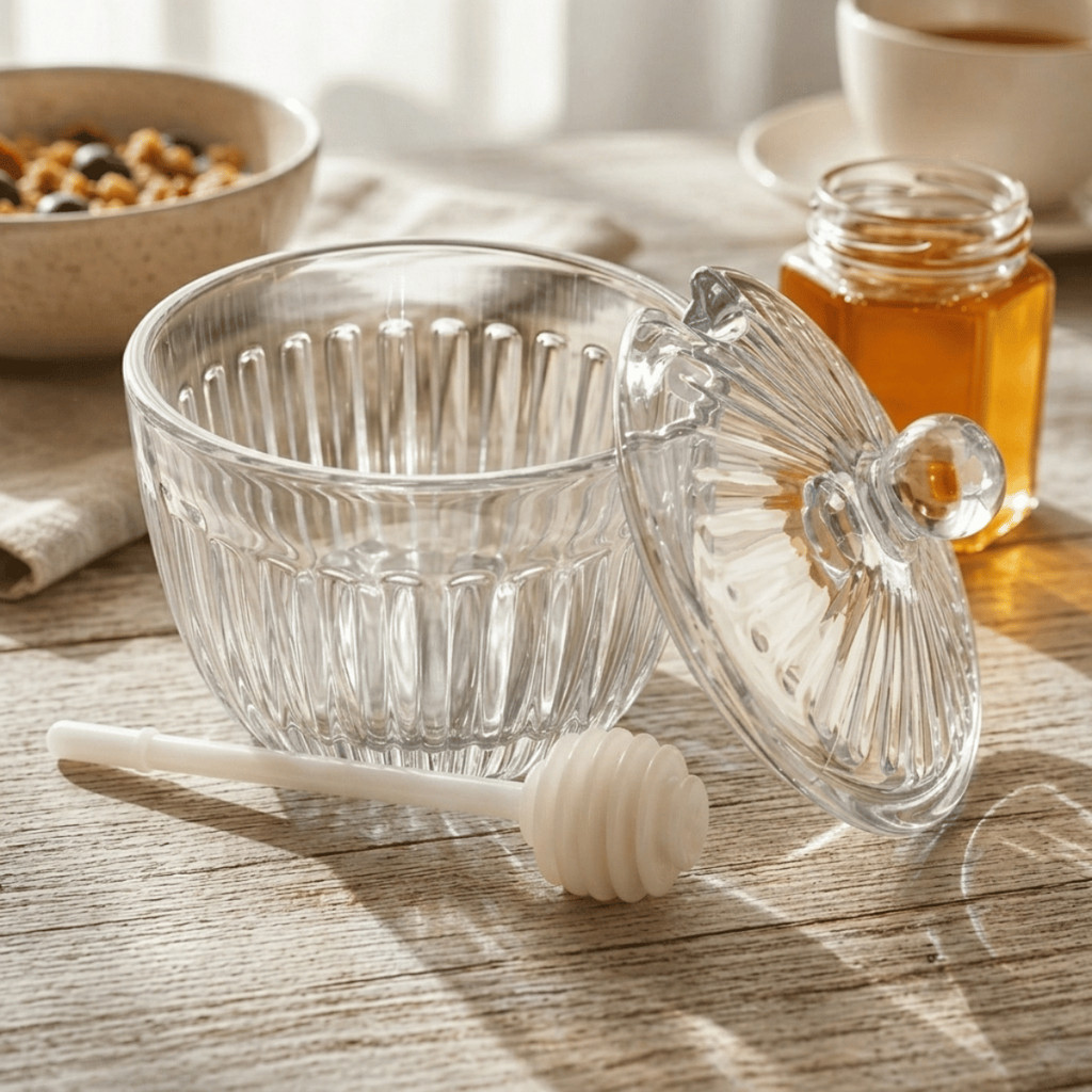 Meleira Vidro 240ml Dream Transparente com Pegador - Wincy / Mel / Cozinha / Café, Chá / Mesa Posta