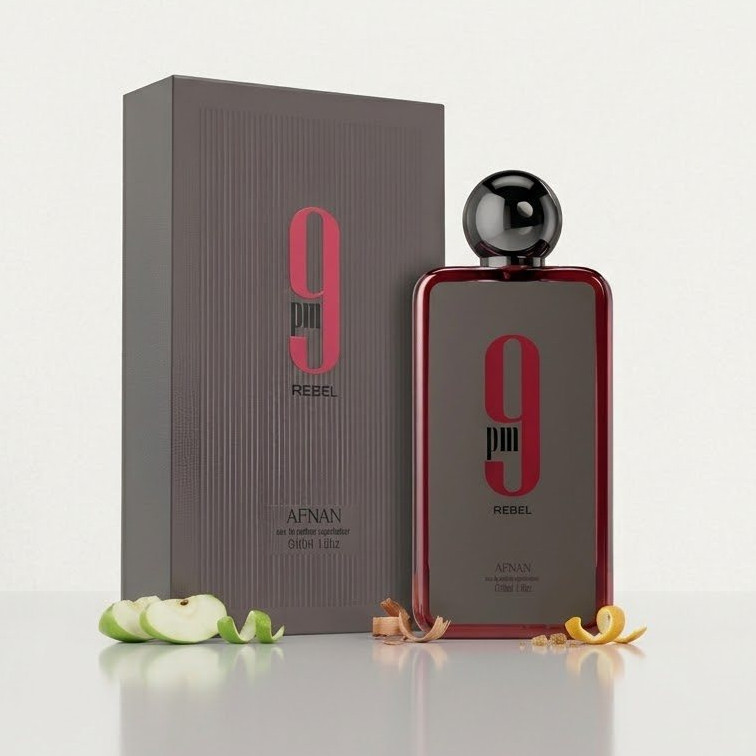 Perfume Afnan 9 PM Rebel EDP 100ml Original - Fragrância de Luxo com Extrema Fixação