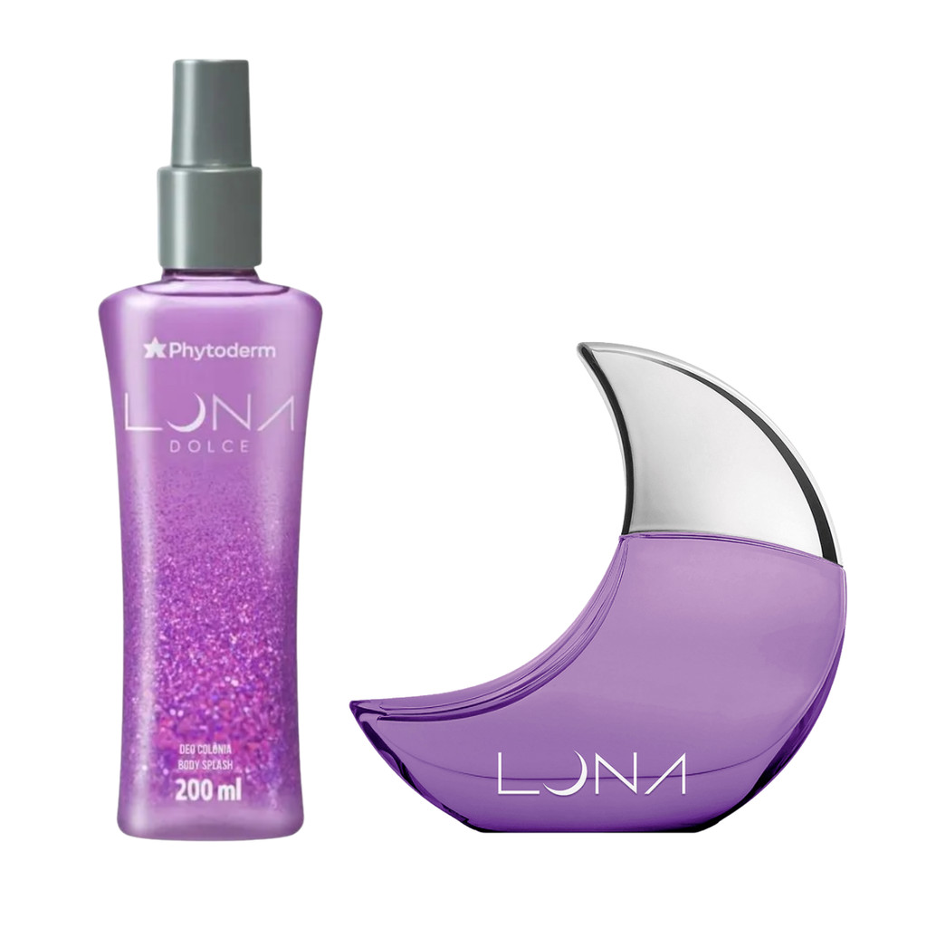 Kit Perfume Deo Colônia Luna Dolce 50ml + Body Splash 200ml Phytoderm