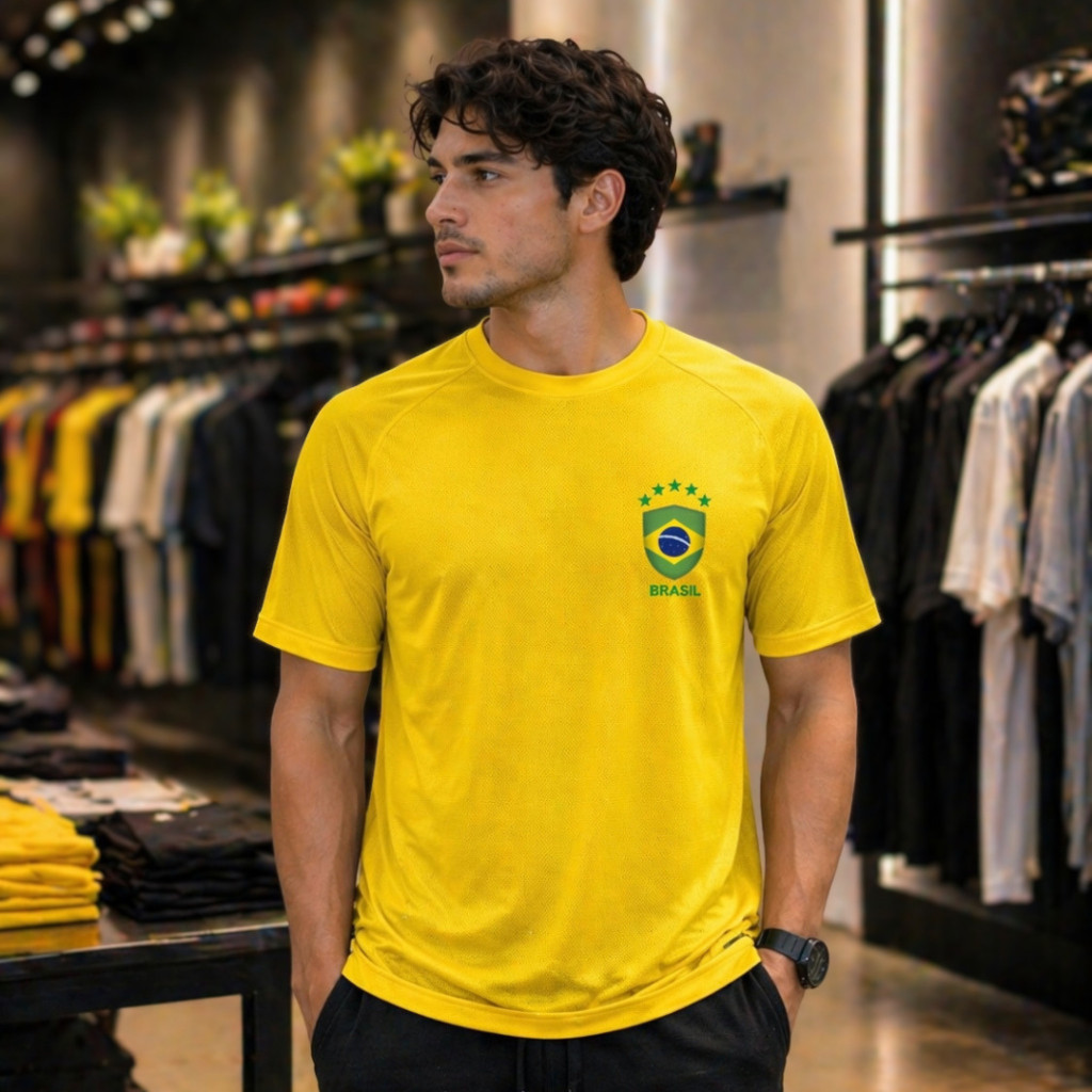 Camisa do Brasil Torcedor Unissex Dry Fit Copa Do Mundo Camiseta