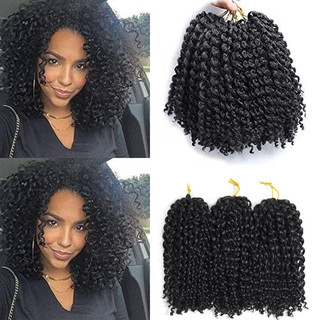 8 Polegadas Afro Kinky Curly Crochet Torção Trança De Cabelo Ombre Kanekalon Malibob Extensões Sintético Para As Mulhere