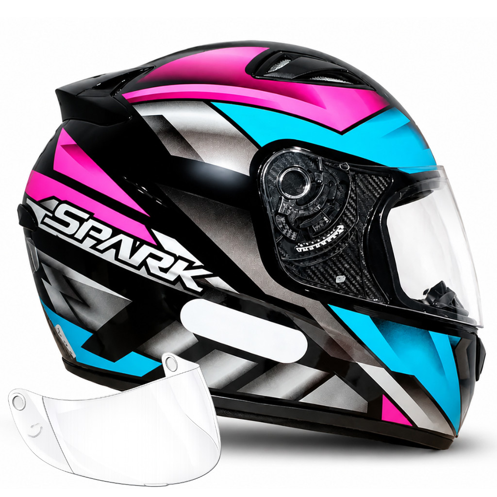 Capacete Ebf Spark Oroc Rosa + Viseira Cristal