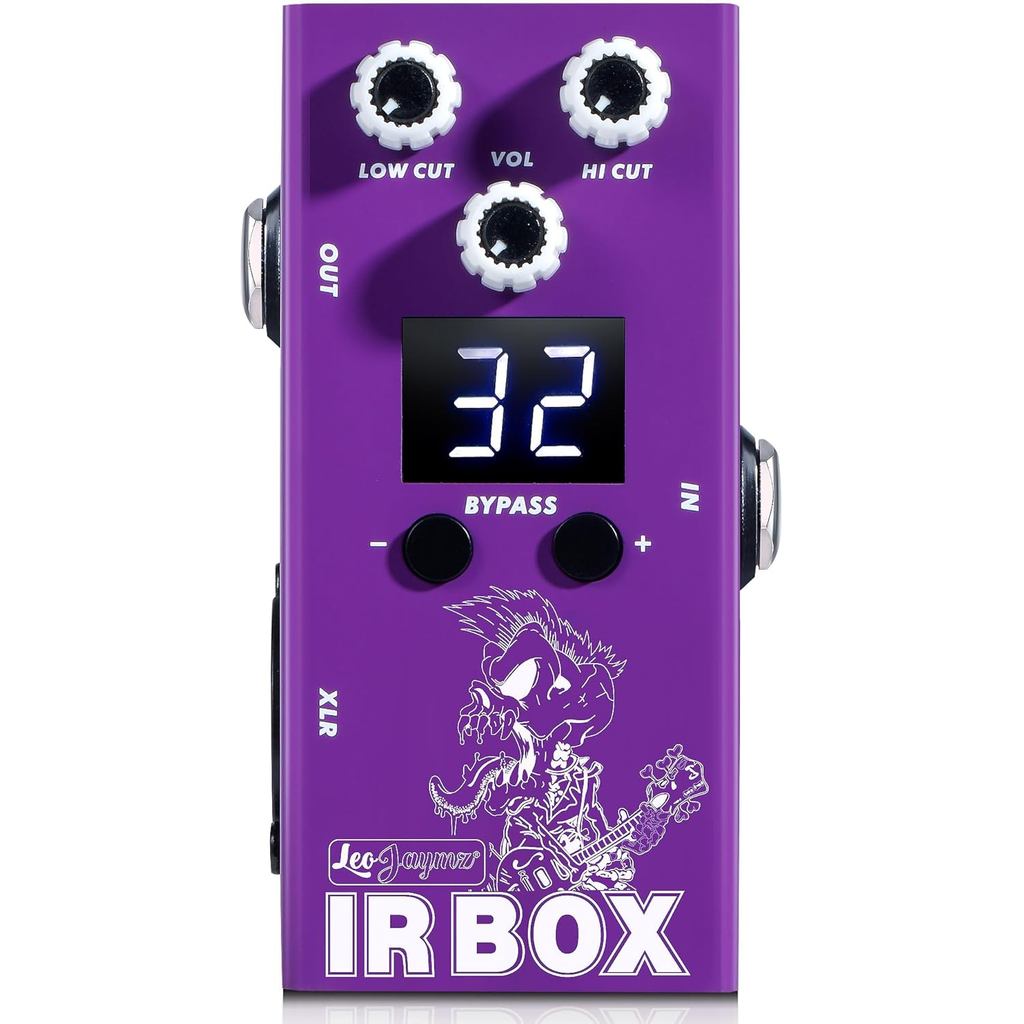 Pedal de Efeitos para Guitarra/Baixo Leo Jaymz com Simulação de Amplificador, 32 Presets e EQ Avançado, Simulador de Cab