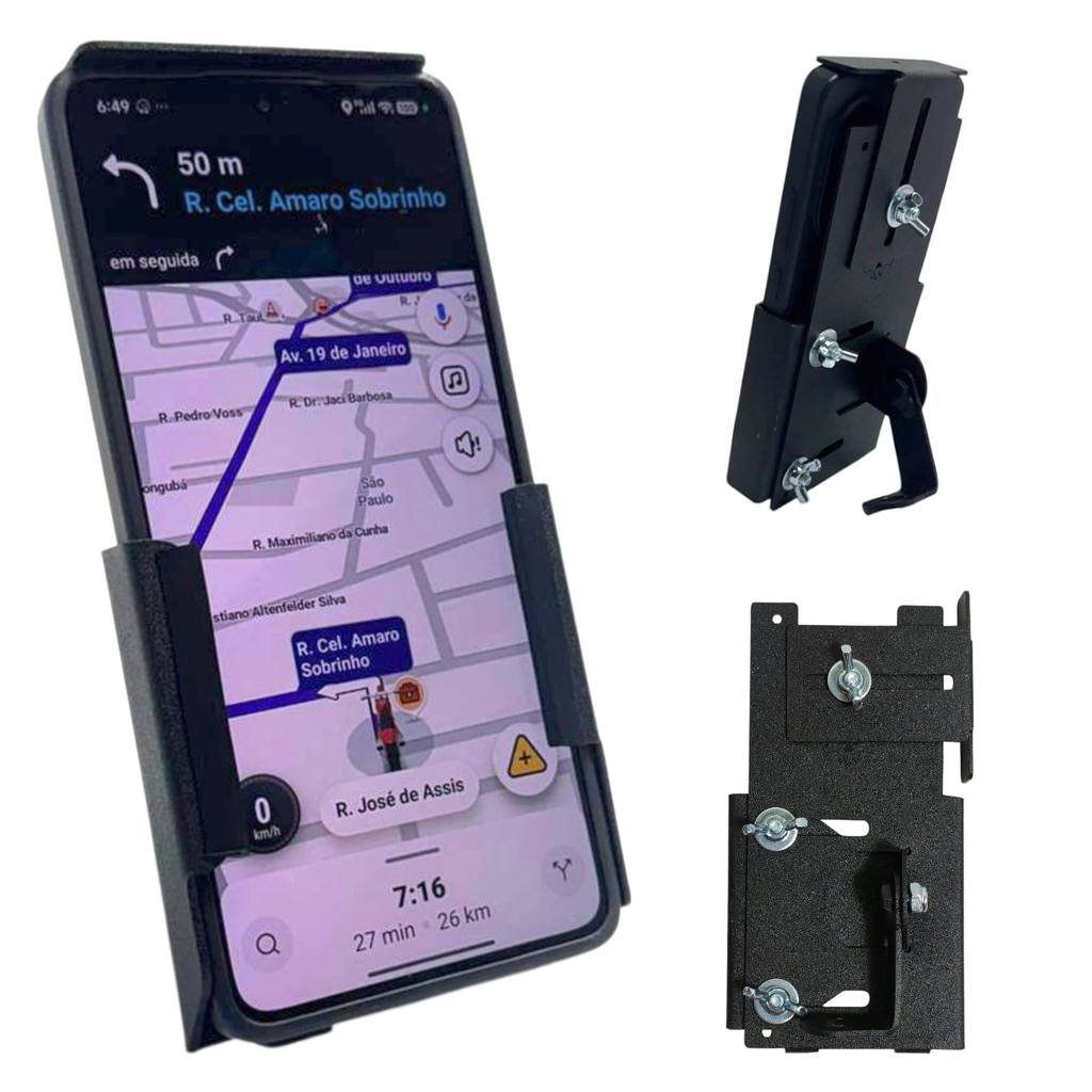 Suporte Para Celular Para Moto Delivery Com Anti-furto Facil Remoção Alta Qualidade Universal