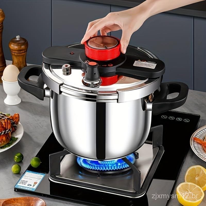 Panela de pressão em aço inoxidável 304, 5,28 litros, vaporizador, panela para sopa, panela de cozimento, sistema de tra