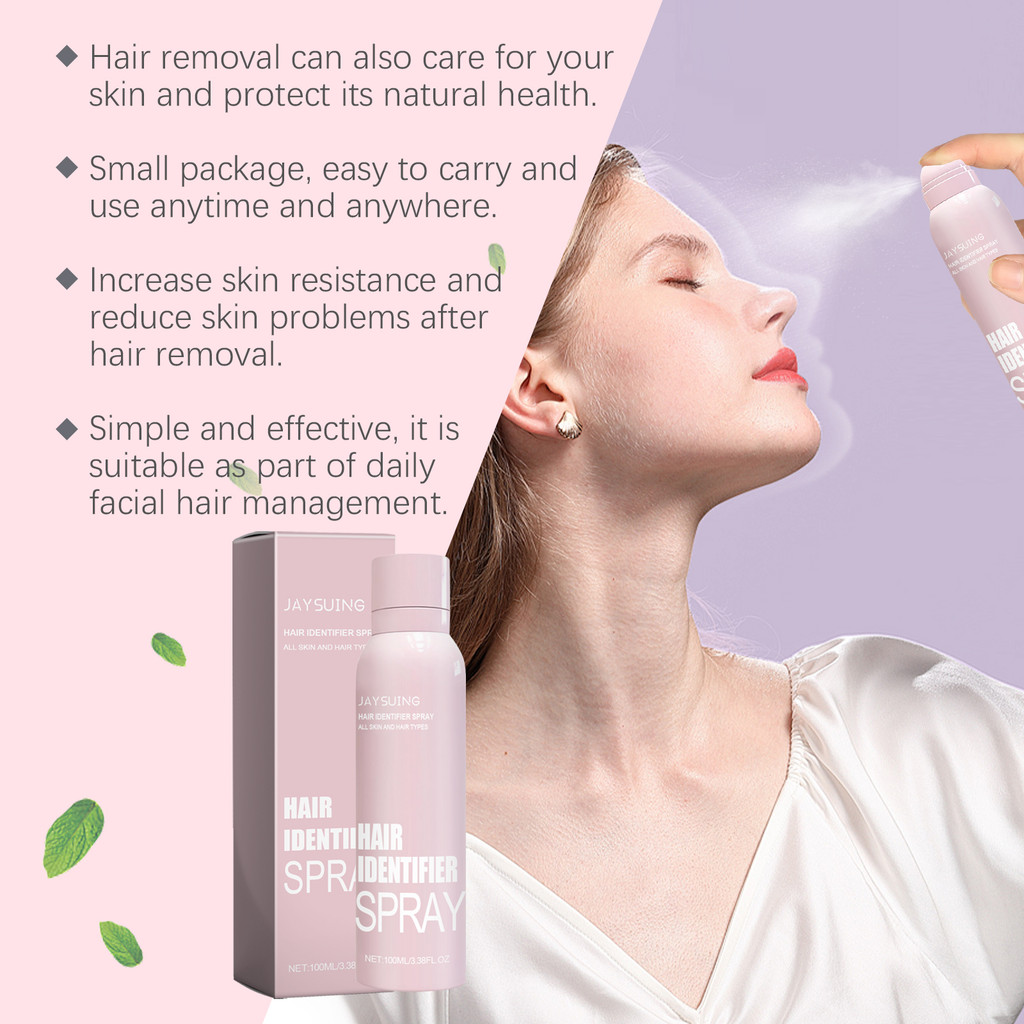 Jaysuing spray de remoção de pêlos faciais suaviza facilmente o cabelo limpeza facial limpeza suave spray de remoção de