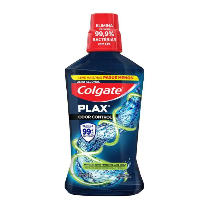 Enxaguante Bucal Sem Álcool Colgate Plax Odor Control 500ml - VENCIMENTO 06/2027
