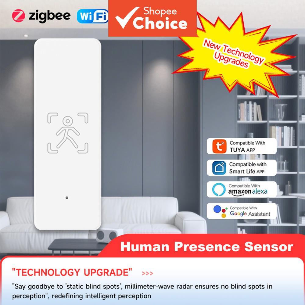 Funciona com o sensor de presença humano WiFi Smart 24G Tuya Zigbee Micro-ondas Radar Sensor estático de