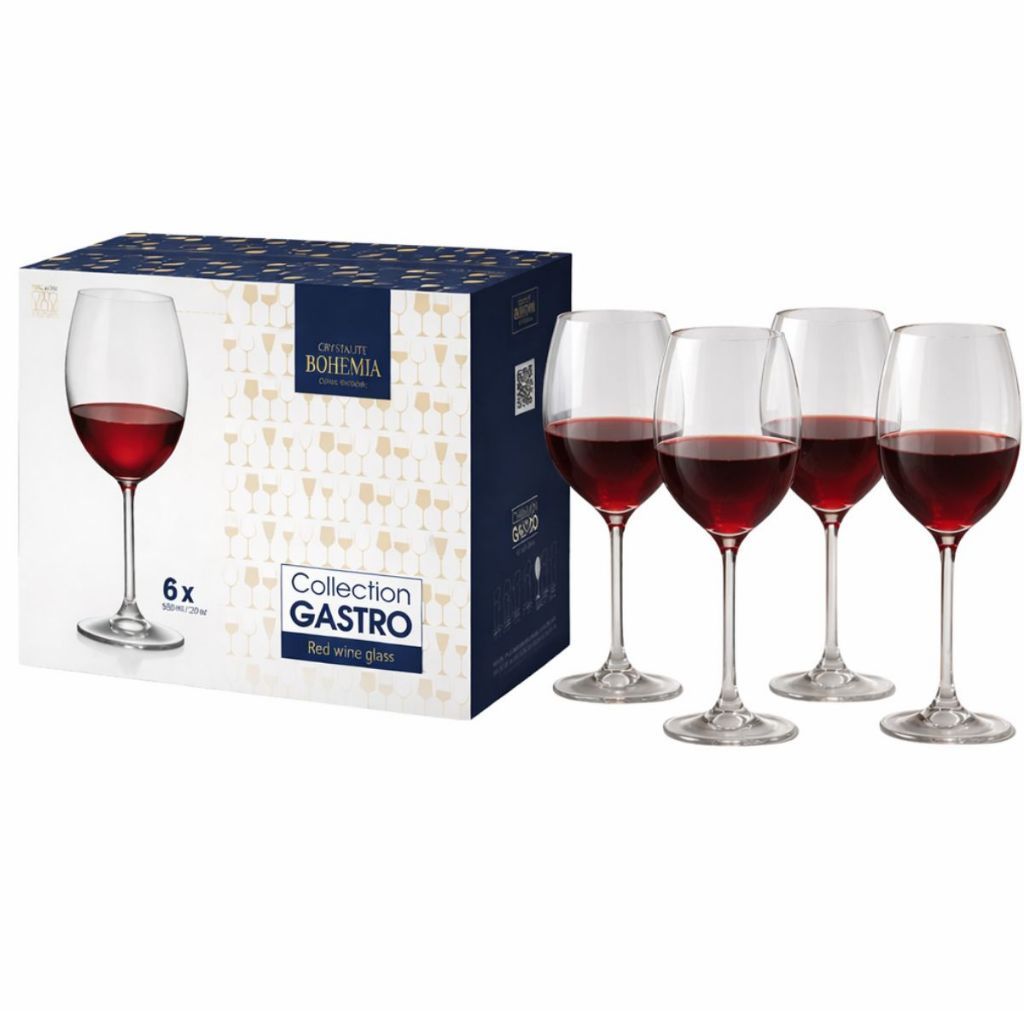 Jogo De Taça 6 Peças Água Crystal Bohemia Gastro 580ml