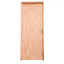 Kit Porta de Madeira Pinus Grantok M12 Interna, Abertura à Esquerda 213x76 cm