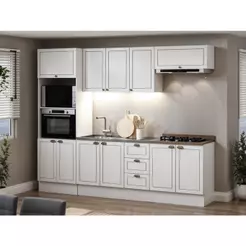 Cozinha Completa 5pçs Americana Branco/Ebano C/ Rodape