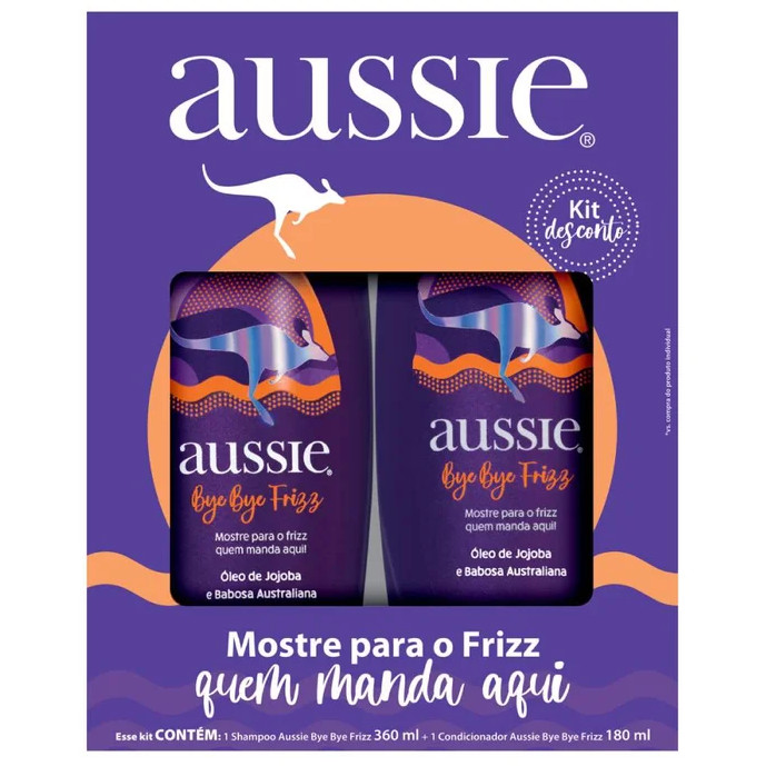 Kit Aussie Bye Bye Frizz Shampoo 360ml + Condicionador 180ml