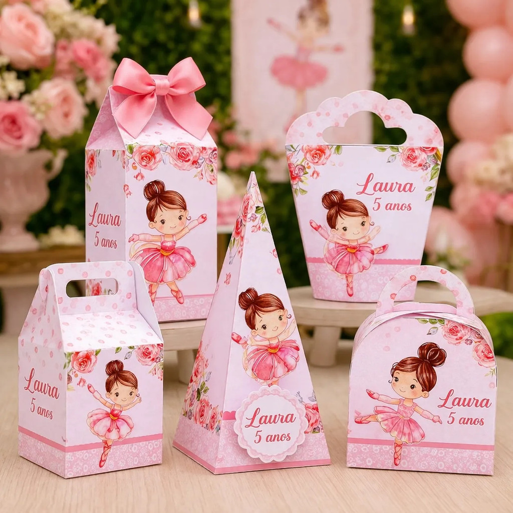 Kit Festa Personalizada Tema BAILARINA I Com Laço l   Aniversário l Lembrancinha de festa Pegue E Monte