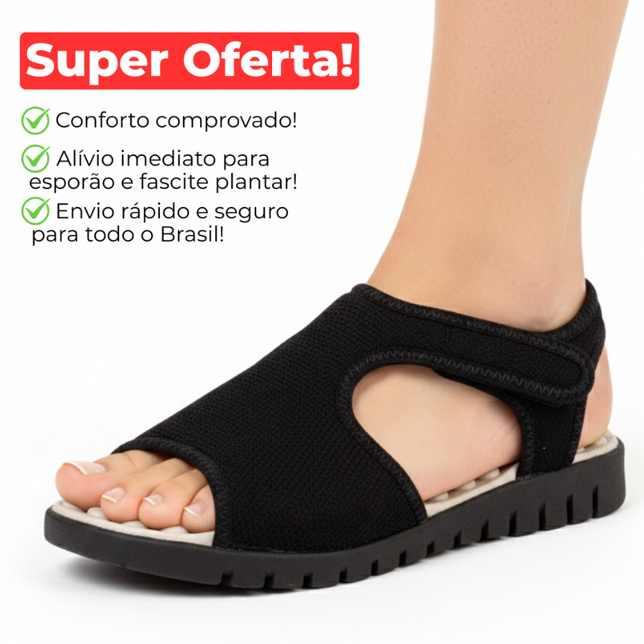 Sandália Papete Ortopédica Feminina Para Fascite Plantar Alívio de Dor Confortável Antiderrapante